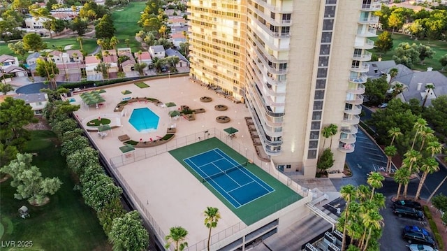 3111 Bel Air Dr Unit 7D, Las Vegas, NV 89109 - drone / aerial view of a pool and apartment complex