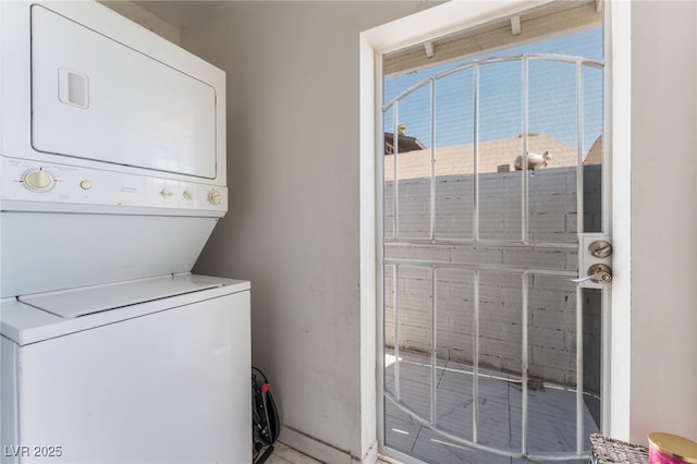 2990 Carnelian St, Las Vegas, NV 89121 - washroom with stacked washing machine and dryer