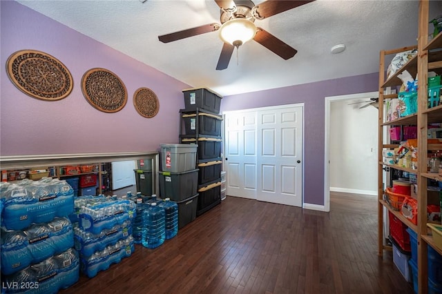 7021 Salt Marsh Ct, Las Vegas, NV 89148 - recreation room featuring a ceiling fan and dark wood finished floors
