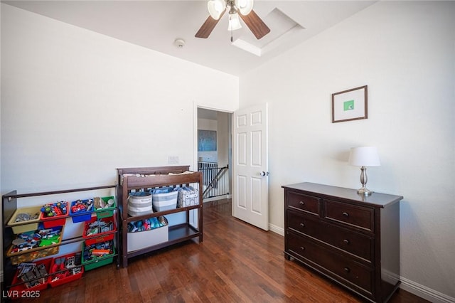 7021 Salt Marsh Ct, Las Vegas, NV 89148 - bedroom with dark wood-style floors and a ceiling fan