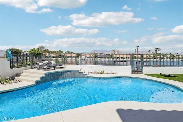 2469 Sun Reef Rd, Las Vegas, NV 89128 - view of pool with a patio area and a water and mountain view