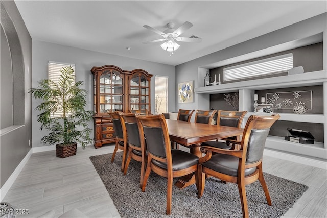 4435 Peaceful Harbor St, Las Vegas, NV 89129 - dining area featuring ceiling fan and baseboards