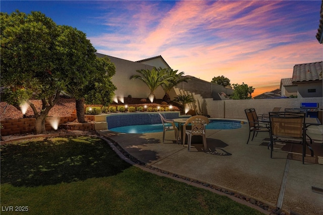 4435 Peaceful Harbor St, Las Vegas, NV 89129 - view of swimming pool with a fenced backyard and a patio area