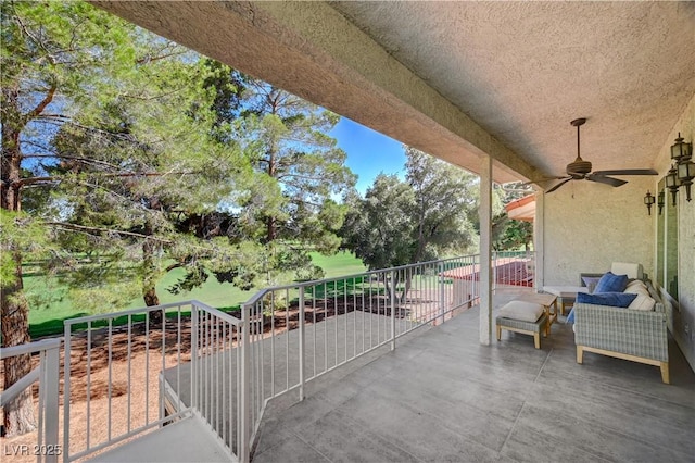 2851 Queens Courtyard Dr, Las Vegas, NV 89109 - patio / terrace featuring ceiling fan