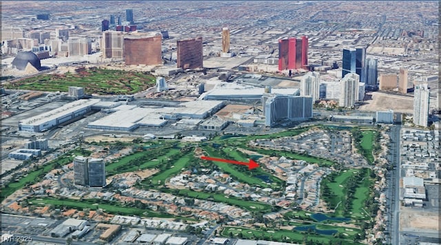 2851 Queens Courtyard Dr, Las Vegas, NV 89109 - aerial view of property's location featuring nearby urban area