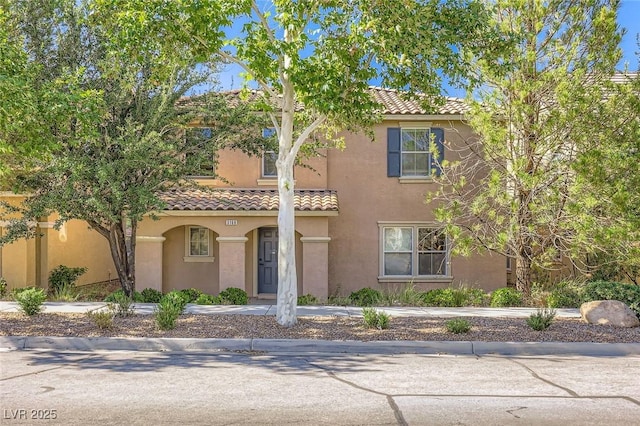 3168 Via Festiva, Henderson, NV 89044 - mediterranean / spanish-style house featuring a tile roof and stucco siding