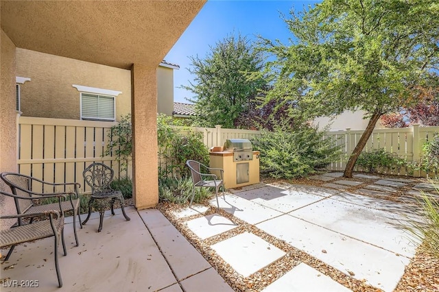 3168 Via Festiva, Henderson, NV 89044 - fenced backyard featuring a patio area and grilling area