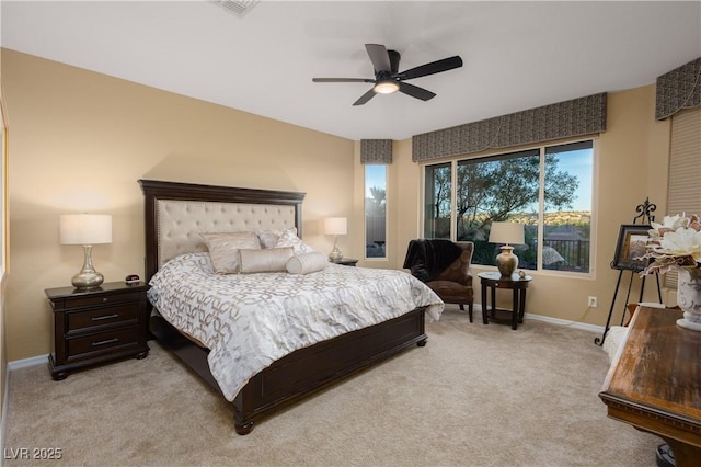 757 Bridle Path Ln, Mesquite, NV 89034 - bedroom featuring light carpet and a ceiling fan