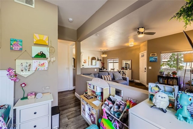 251 S Green Valley Pkwy Unit 3222, Henderson, NV 89012 - rec room featuring a ceiling fan, plenty of natural light, and wood finished floors