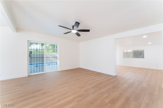 3320 Osage Ave, Las Vegas, NV 89101 - spare room with light wood finished floors, a ceiling fan, and recessed lighting