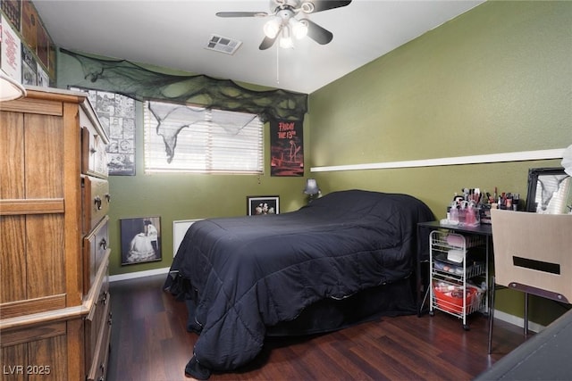5620 Siena Rose St, North Las Vegas, NV 89031 - bedroom with wood finished floors and ceiling fan