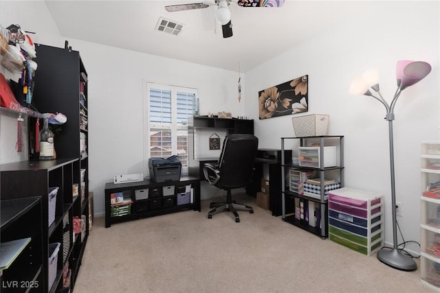 5620 Siena Rose St, North Las Vegas, NV 89031 - carpeted office space featuring a ceiling fan