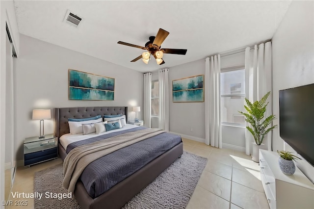 9409 Kayla Ct, Las Vegas, NV 89134 - bedroom featuring light tile patterned floors and ceiling fan
