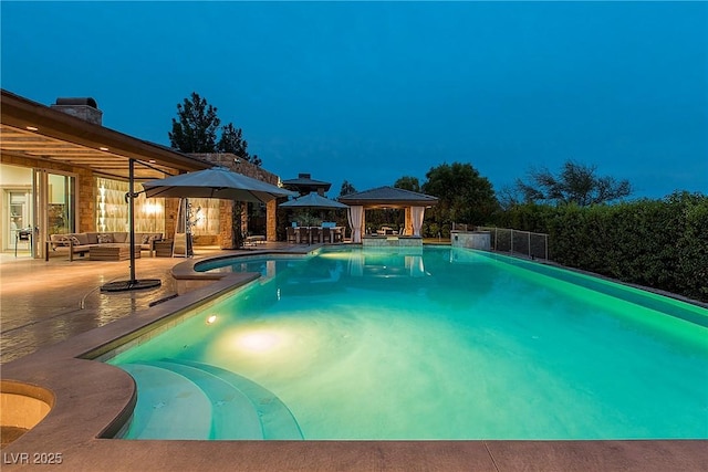 15 Golden Sunray Ln, Las Vegas, NV 89135 - view of pool featuring a gazebo, an outdoor hangout area, and a patio area