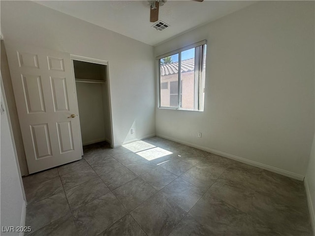 8042 Palace Monaco Ave, Las Vegas, NV 89117 - unfurnished bedroom featuring a closet and a ceiling fan