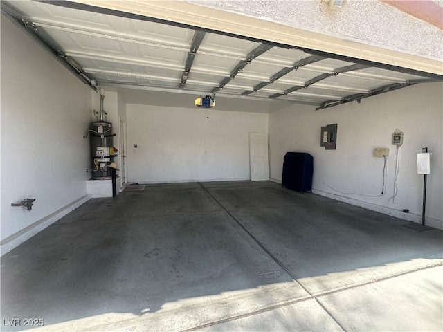 8042 Palace Monaco Ave, Las Vegas, NV 89117 - garage featuring strapped water heater, a garage door opener, and electric panel