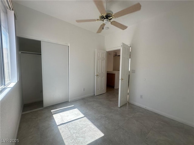 8042 Palace Monaco Ave, Las Vegas, NV 89117 - unfurnished bedroom with a closet and a ceiling fan