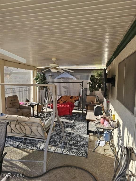 5717 Blizzard Breeze St, North Las Vegas, NV 89081 - view of patio / terrace with a ceiling fan