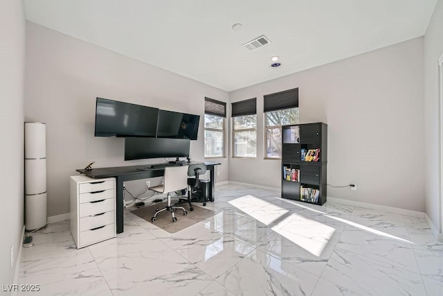 6834 Compass St, North Las Vegas, NV 89084 - office area featuring light marble finish floors and recessed lighting