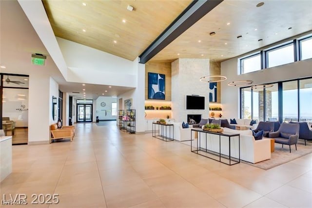 909 Allister Fields Ln, Las Vegas, NV 89138 - common area featuring high vaulted ceiling and recessed lighting