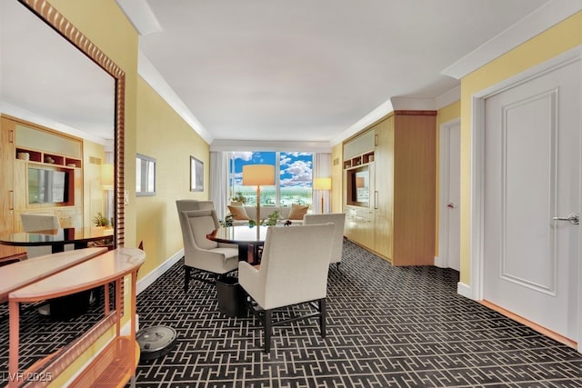2000 N Fashion Show Dr Unit 2222, Las Vegas, NV 89109 - dining space featuring baseboards and ornamental molding