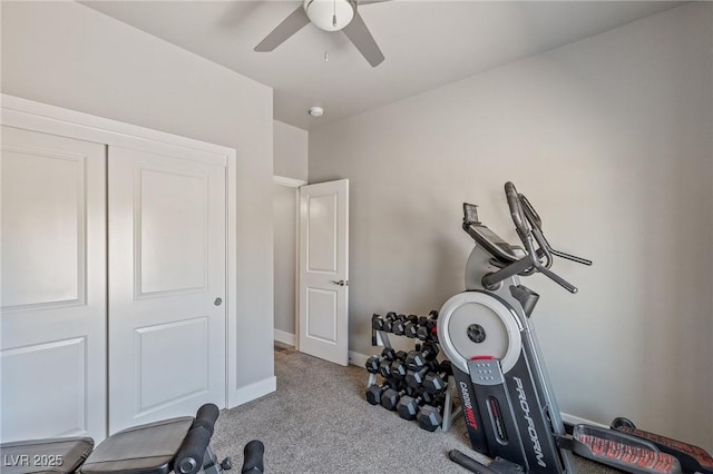 171 Weeping Willow Ct, Pahrump, NV 89048 - exercise room featuring carpet floors and a ceiling fan