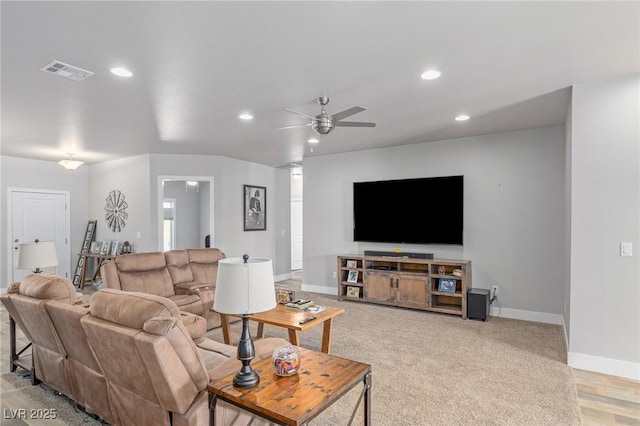 171 Weeping Willow Ct, Pahrump, NV 89048 - living room with a ceiling fan and recessed lighting