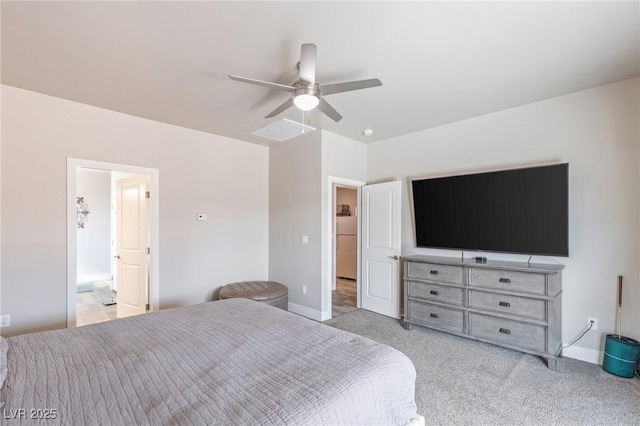 171 Weeping Willow Ct, Pahrump, NV 89048 - bedroom with light colored carpet and a ceiling fan