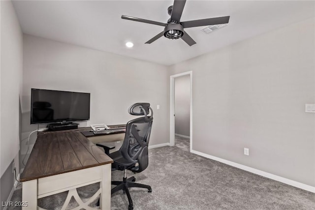 6909 Toll Mountain St, North Las Vegas, NV 89086 - office area with a ceiling fan and carpet