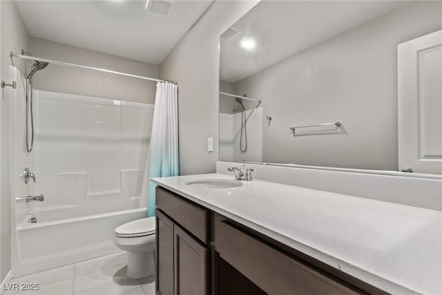 6909 Toll Mountain St, North Las Vegas, NV 89086 - full bathroom with shower / tub combo, vanity, and tile patterned floors