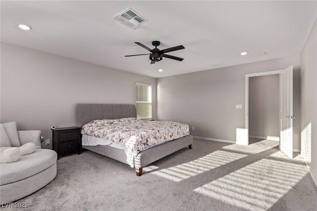 6909 Toll Mountain St, North Las Vegas, NV 89086 - bedroom featuring carpet, ceiling fan, and recessed lighting