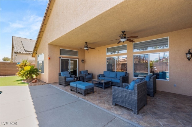 286 Bowsprit Ct, Las Vegas, NV 89183 - view of patio / terrace with ceiling fan and an outdoor living space