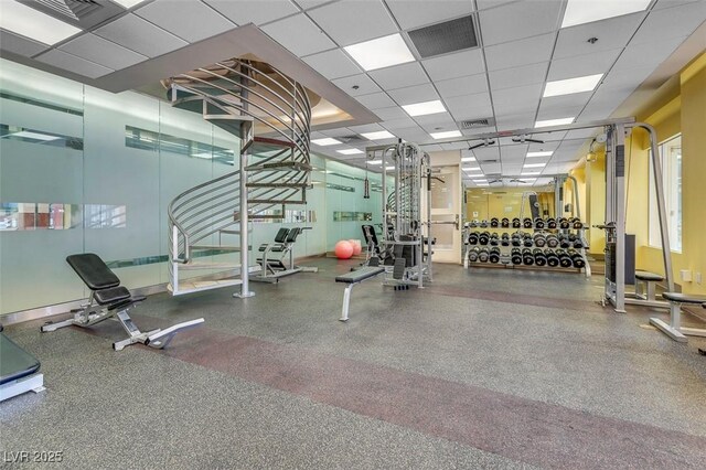 75 E Agate Ave Unit 206, Las Vegas, NV 89123 - exercise room featuring a drop ceiling