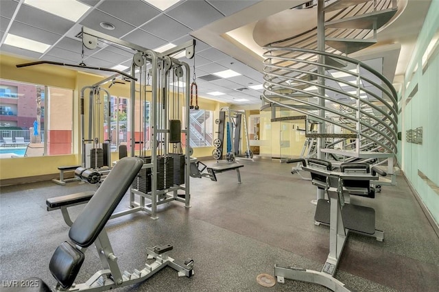 75 E Agate Ave Unit 206, Las Vegas, NV 89123 - workout area with a paneled ceiling