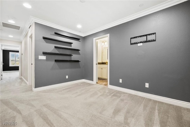 2385 Via Firenze, Henderson, NV 89044 - empty room with light carpet, crown molding, and recessed lighting