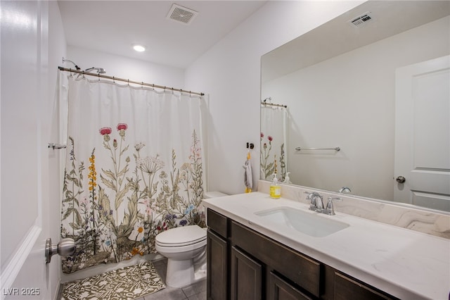 10434 Rose Palisade St, Las Vegas, NV 89141 - bathroom with vanity, tile patterned flooring, and recessed lighting