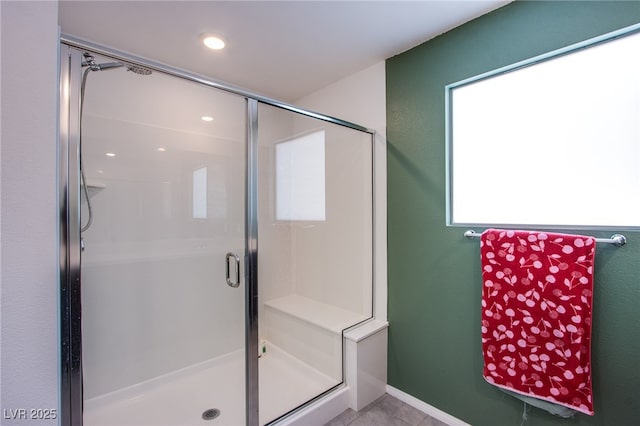 10434 Rose Palisade St, Las Vegas, NV 89141 - bathroom with a stall shower and recessed lighting