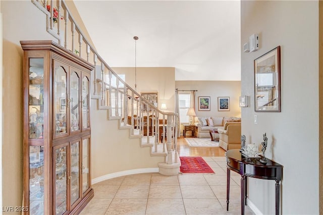 8416 Dry Cliff Cir, Las Vegas, NV 89128 - entryway featuring stairway and light tile patterned floors
