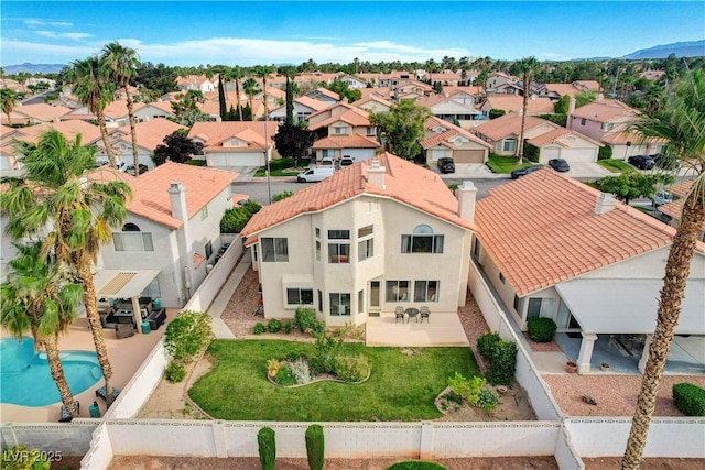 8416 Dry Cliff Cir, Las Vegas, NV 89128 - aerial perspective of suburban area featuring a pool