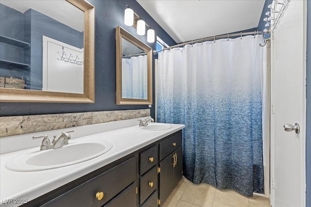 3871 Trellis View Ave, Las Vegas, NV 89115 - bathroom featuring double vanity and tile patterned floors