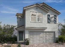 9125 Rivington Ave, Las Vegas, NV 89148 - view of front of home featuring an attached garage, stucco siding, and driveway