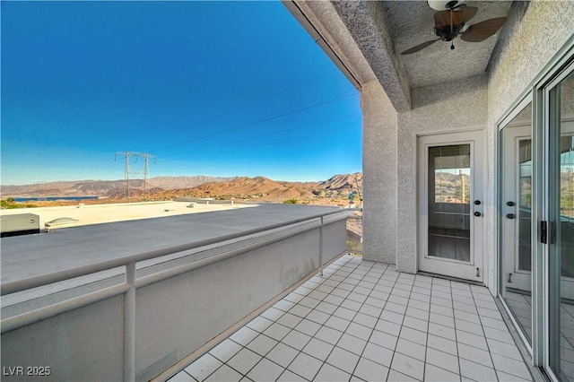 483 Marina Cv, Boulder City, NV 89005 - balcony featuring a mountain view and ceiling fan