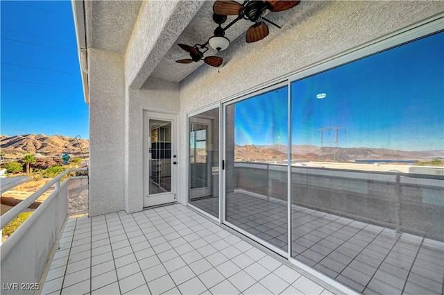 483 Marina Cv, Boulder City, NV 89005 - balcony featuring a ceiling fan and a mountain view