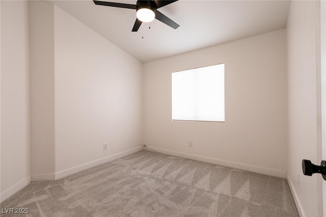 4825 White Aspen Ave, Las Vegas, NV 89130 - empty room featuring light carpet, a ceiling fan, and lofted ceiling
