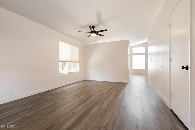 4825 White Aspen Ave, Las Vegas, NV 89130 - spare room featuring plenty of natural light, ceiling fan, and dark wood-style flooring