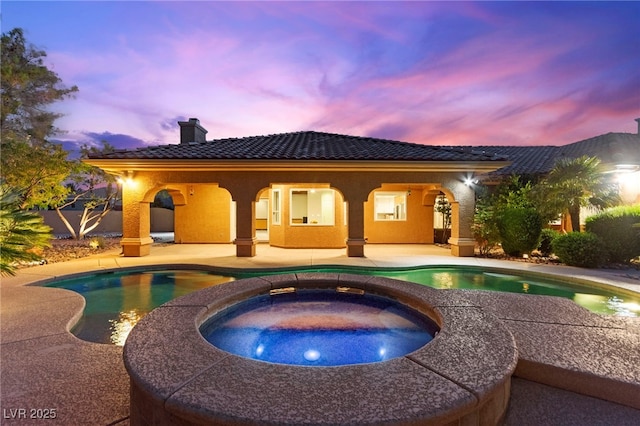 5680 N Fort Apache Rd, Las Vegas, NV 89149 - view of swimming pool with a patio area and a pool with connected hot tub