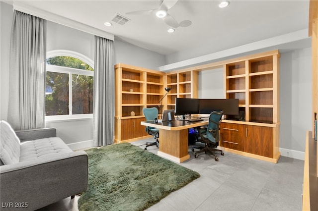 5680 N Fort Apache Rd, Las Vegas, NV 89149 - home office with ceiling fan and recessed lighting