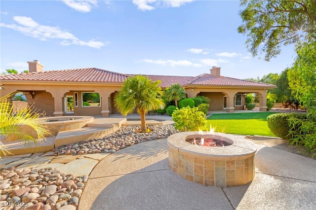 5680 N Fort Apache Rd, Las Vegas, NV 89149 - view of patio / terrace with a fire pit