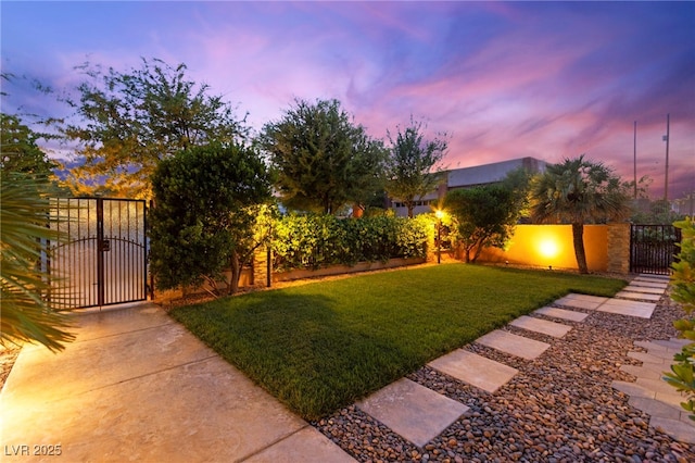 5680 N Fort Apache Rd, Las Vegas, NV 89149 - yard at dusk with a gate