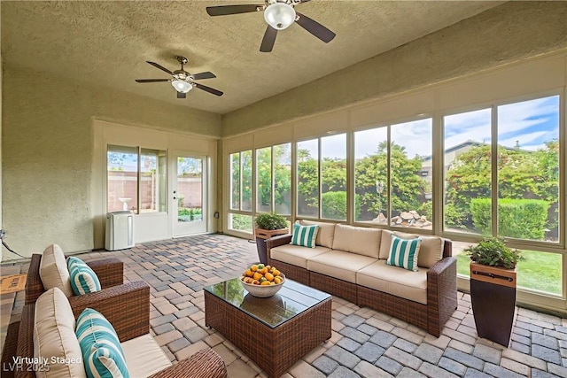 8732 Kendall Brook Cir, Las Vegas, NV 89149 - sunroom / solarium featuring french doors and a textured ceiling